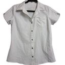 Kuhl  Top Shirt White Short Sleeve Button Up Front Pocket Lightweight Outdoor S Photo 0