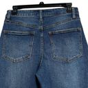 No Bo  Juniors SZ 7 Mom Jeans Cuffed Super High-Rise Stretch Pockets Distressed Photo 4