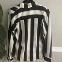 DKNY Women’s  Mixed Striped Button Down Shirt Black White Size XS Photo 4