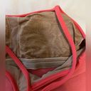 Lululemon  Power Y Tank in Coral Pink Stripe with built in bra - Size 6 Photo 5