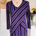 Dana Buchman Purple, B:acl & Cream Striped 3/4 Sleeve Top Photo 0