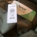 L.L.Bean  Mom Comfort Cotton/TENCEL 6” Tab Roll Shorts L Dusty Olive Green NEW Photo 5