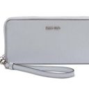 Calvin Klein  Leather Zip-Around Gray Wallet NWT Photo 0