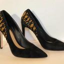 Brian Atwood  Vero Cuoio Oriel Suede black and leopard calf hair Heels size 6 Photo 4