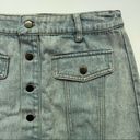 Molly green  Denim Blue Jean Button Up Mini Skirt Light Wash with Pockets S Photo 2