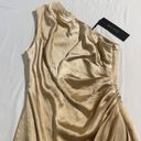 Elliatt  Cassini Satin One-Shoulder Designer Dress Cadet Gold NWT Medium Photo 8