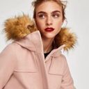 ZARA Women Short Coat With Textured Hood Pink Size M NWT Photo 10