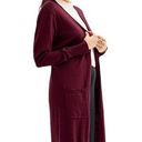 Nine West NWT  Wine Red Long Thin Open Front Cardigan Sweater Duster Size Large Photo 0