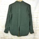 Bella Dahl  Shirt Womens S Green Split Back Button Tencel Roll Up Sleeve Utility Photo 10