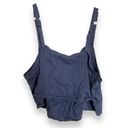 Torrid  Womens Tank Top Sz 3 3X 22 24 Blue Linen Button Front Crop Length Buttons Photo 8