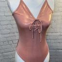 PacSun LA HEARTS/ Bodysuit Metallic Pink Lace Front-Medium Photo 0