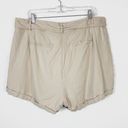 Torrid  Beige Linen Blend Pleat Front Self Tie Belted Shorts Photo 2