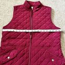 Talbots  women’s M lined puffer quilted zipper vest, fuchsia color, lightweight Photo 3