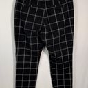 Old Navy Black Grid Plaid Print High Rise Secret Slim Pocket Ankle Slack Pants 6 Photo 4