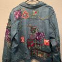 Coldwater Creek Vintage  Embroidered Denim Jean Floral Jacket Photo 2