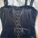 Missguided  Black Velvet Boned Lace Up Adjustable Strap Zip Up Corset sz 4 Small Photo 3