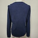 Tommy Hilfiger  Navy & White Argyle Vneck Cotton Sweater Size Medium Photo 4