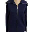 Andrew Marc  NWT navy blue sweater with gold zipper size Medium Photo 0