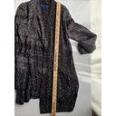 Apt. 9  Medium Women Sweater Cardigan Crochet Long Black White Open Front Pockets Photo 8