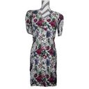 None Vintage Rose Floral Button Front Short Sleeve Mini Dress XS Photo 1