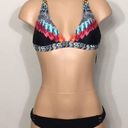 Jessica Simpson  triangle feather print bikini. M-top/L-bottom. NWT Photo 0