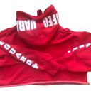 Lifeguard Licensed Cropped  LS Graphic Logo Red Hoodie Sweatshirt S SEXY Cover Up Photo 2