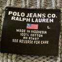 Polo jeans Co. Ralph Lauren vintage gray American flag cable knit sweater L Photo 8