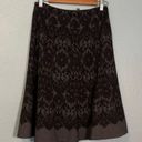 Tahari  Women’s Grey Lace Print A Line Knee Length Skirt Photo 2