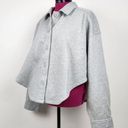 Good American  Fleece Cropped Shirt Jacket Shacket Grey Cotton Size 5/6 (2XL-3XL) Photo 3