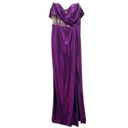 Amethyst NWT Marchesa Off Shoulder  Lamé Gown With Draped Bodice Women’s Size 16 Photo 4