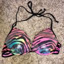 PINK - Victoria's Secret Pink Victoria’s Secret bikini top rainbow animal print size small swim wear  Photo 0