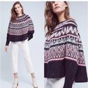 Anthropologie  Sleeping On Snow Midland sweater poncho XS New NWT blue RARE HTF Photo 1