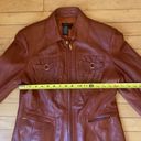 BCBGMAXAZRIA  Fitted Brown Leather Boho Jacket Photo 8