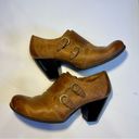 Born concept B.O.C. Brown Leather Buckle Oxford Ankle Boots Booties Heel Sz 8.5 Photo 9