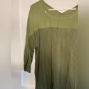 Harvé Benard 3/4 sleeve Green blouse with grommet detail Photo 6