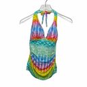 Bleu Rod Beattie  Tankini Top Swim Tie Dye Day Tripper Beach Halter Size 4 NWT Photo 1