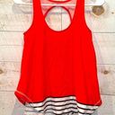 Deletta ANTHROPOLOGIE  Women’s Neon Coral Pink Scoop Neck Open Back Tank Top Photo 0