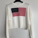 moon&madison American flag iconic crewneck pullover knit sweater small cream NEW NWT Photo 0