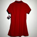 Polo Tail Tech Golf Coolmax Pique  Dress Athletic Collared Red Hot Black M NWT Photo 4