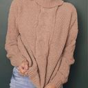 Boutique Farrow Turtleneck Light Brown Knit Sweater Women’s Size Medium Photo 0