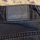 American Eagle  Black Denim Distressed Button Fly Skirt Photo 6