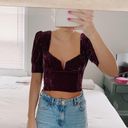 Forever 21 Velvet Puff Sleeve Crop Top Photo 0