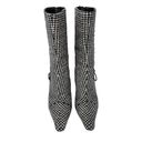 Jimmy Choo  Vintage VTG Wool Houndstooth Pattern Heeled Boots Pointed Toe Size 38 Photo 2