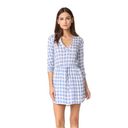 BB Dakota  by Steve Madden Checkered Drawstring Mini Dress in Faded Denim Photo 12