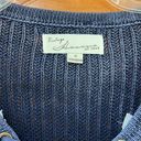 Vintage Havana  Blue V Neck Knit Sweater Photo 1
