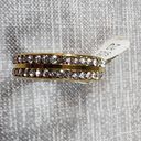 infinity Gold Color Stainless Steele Ring Size 20 Euro Clear Rhinestone  Band Photo 10