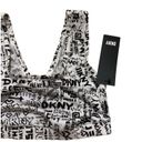 DKNY  Black White Graffiti Bralette Bra Size Small NEW Photo 2