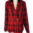 Charter Club  SZ 10 Blazer Jacket Plaid 1-Button Long Sleeve Lined Collared Red Photo 0