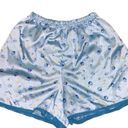 Vintage Blue  floral silky shorts size small Photo 0