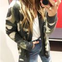 Universal Threads Universal Thread Distressed Camo Cardigan Oversized Olive Camouflage Sweater XS Photo 1